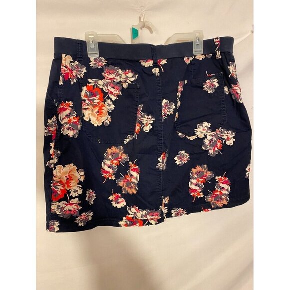 Riders Womens Size 18 M Skirt Skort Navy Floral Short Mini Stretch Pockets - Picture 3 of 3